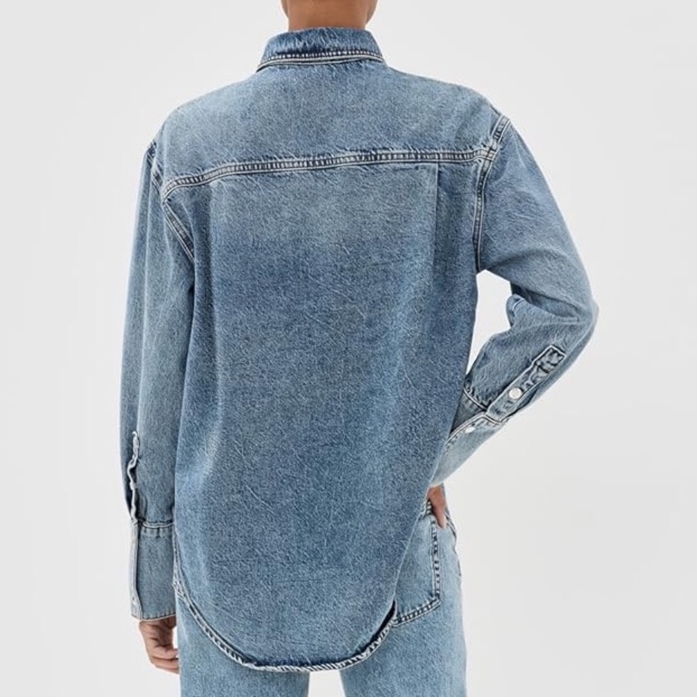 Anine Bing Dante Shirt - Vintage Indigo Denim - Picture 2 of 2